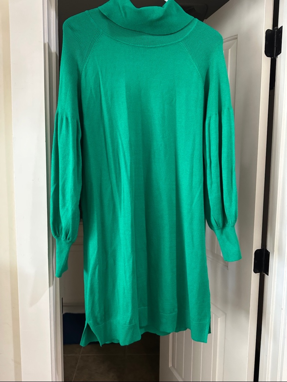 Sugarlips- Bright Green Turtleneck Sweater Dress- Small